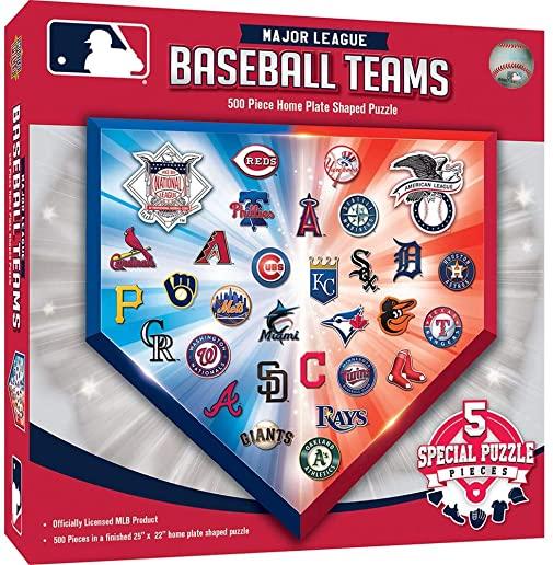 Mlb Team Logos 500pc Homeplate Shaped Puzzle
