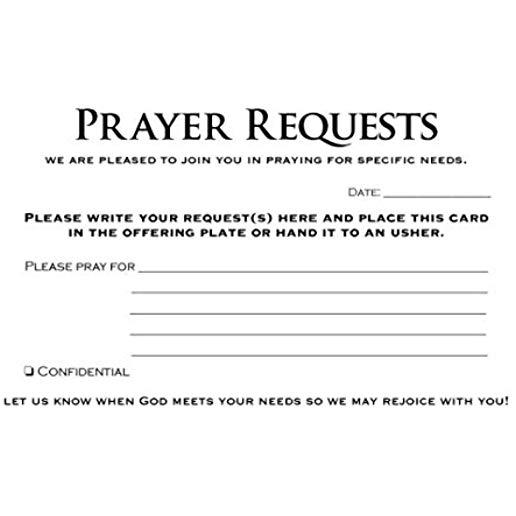 Prayer Card - Prayer Requests (Pkg 50)