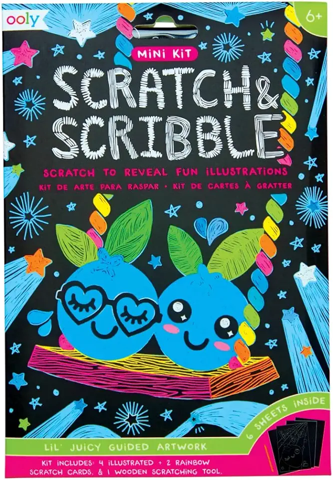 Mini Scratch & Scribble Art Kit: Lil' Juicy - 7 PC Set