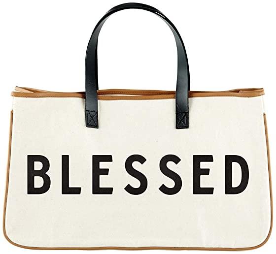Large Canvas Tote-Blessed