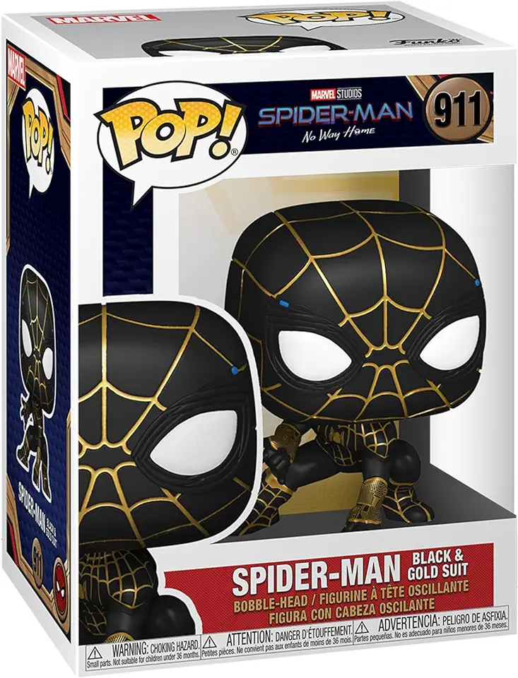 Pop Spider-Man No Way Home Spider-Man Black and Gold Vinyl Figure