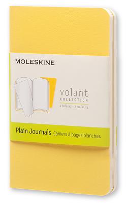 Moleskine Volant Journal (Set of 2), Extra Small, Plain, Sunflower Yellow, Brass Yellow, Soft Cover (2.5 X 4)