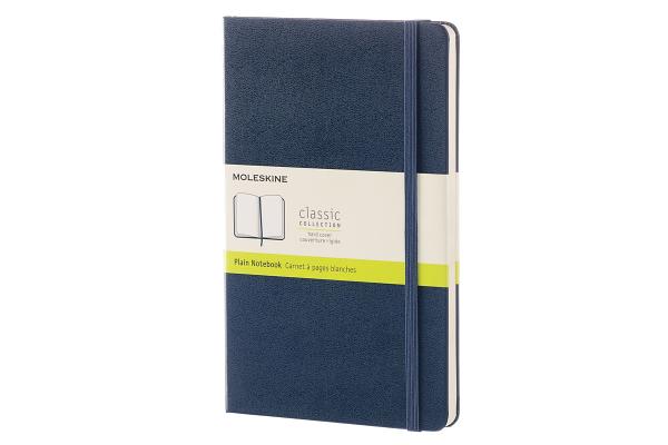Moleskine Classic Notebook, Large, Plain, Sapphire Blue, Hard Cover (5 X 8.25)