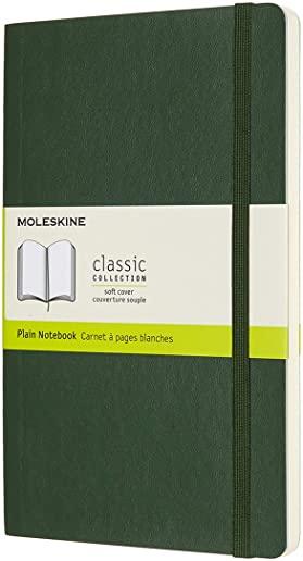 Moleskine Notebook, Large, Plain, Myrtle Green, Soft Cover (5 X 8.25)