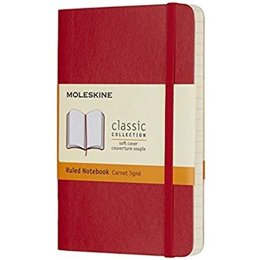 Moleskine Classic Notebook, Pocket, Ruled, Scarlet Red, Soft Cover (3.5 X 5.5)