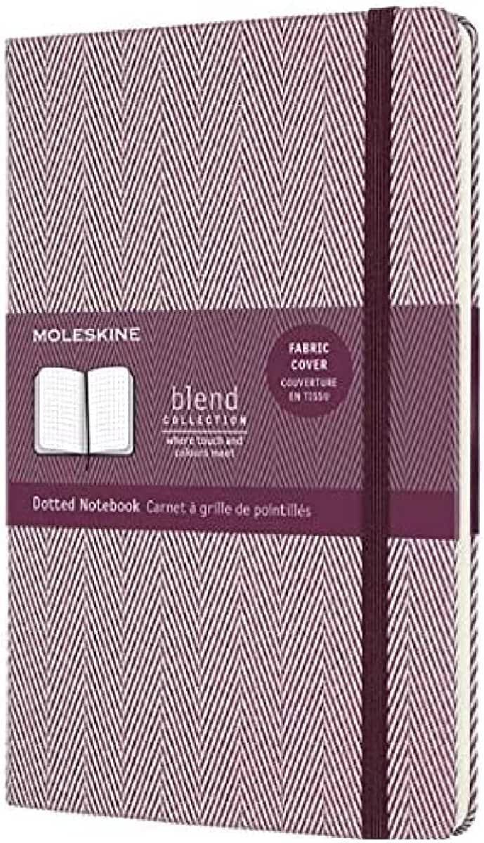 Moleskine Blend Limited Collection Notebook, Large, Dotted, Herringbone Purple (5 X 8.25)