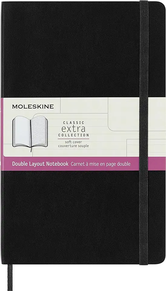 Moleskine Notebook, Ruled-Plain Black, Large, Soft Cover (5 X 8.25)