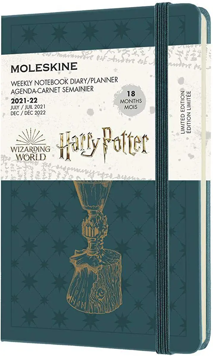 Moleskine 2021-2022 Harry Potter Weekly Planner, 18m, Pocket, Tide Green, Hard Cover (3.5 X 5.5)