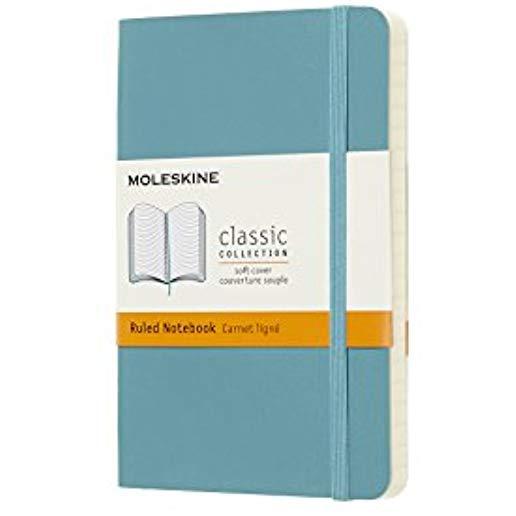 Moleskine Classic Notebook, Pocket, Ruled, Blue Reef, Soft Cover (3.5 X 5.5)