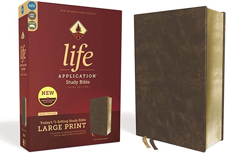 Niv, Life Application Study Bible, Third Edition, Large Print, Bonded Leather, Brown, Red Letter Edition