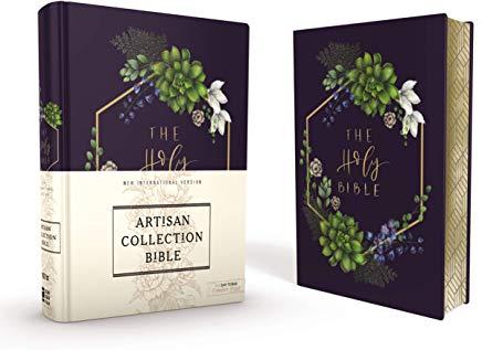 Niv, Artisan Collection Bible, Cloth Over Board, Navy Floral, Designed Edges Under Gilding, Red Letter Edition, Comfort Print