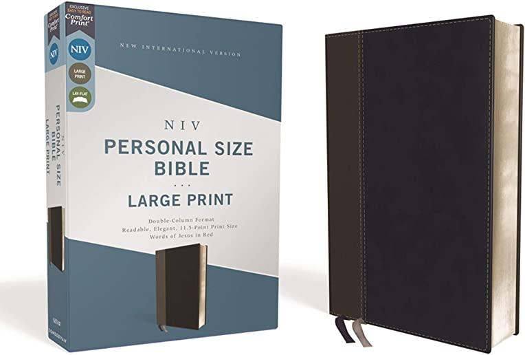 Niv, Personal Size Bible, Large Print, Leathersoft, Black, Red Letter Edition, Comfort Print