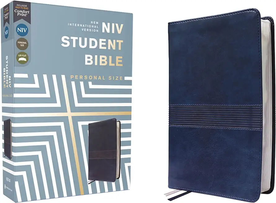 Niv, Student Bible, Personal Size, Leathersoft, Navy, Comfort Print