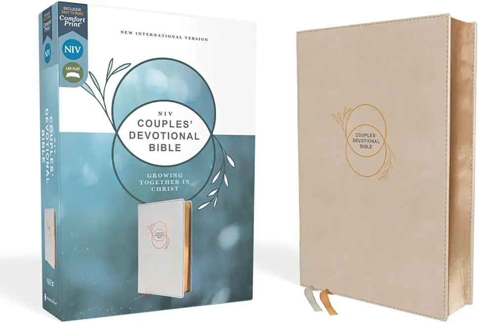 Niv, Couples' Devotional Bible (Build a Biblical Foundation for Your Marriage), Leathersoft, Stone, Comfort Print: Growing Together in Christ