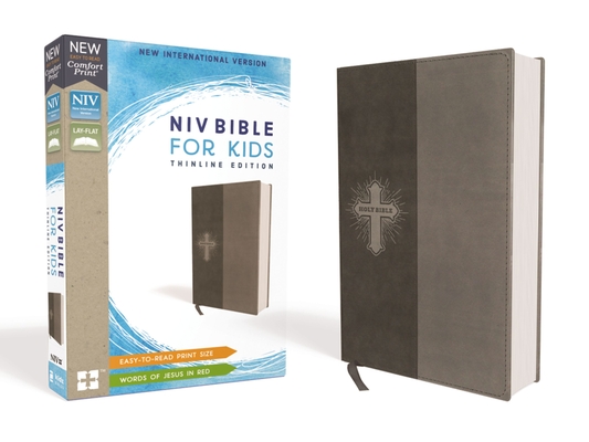 Niv, Bible for Kids, Leathersoft, Gray, Red Letter Edition, Comfort Print: Thinline Edition