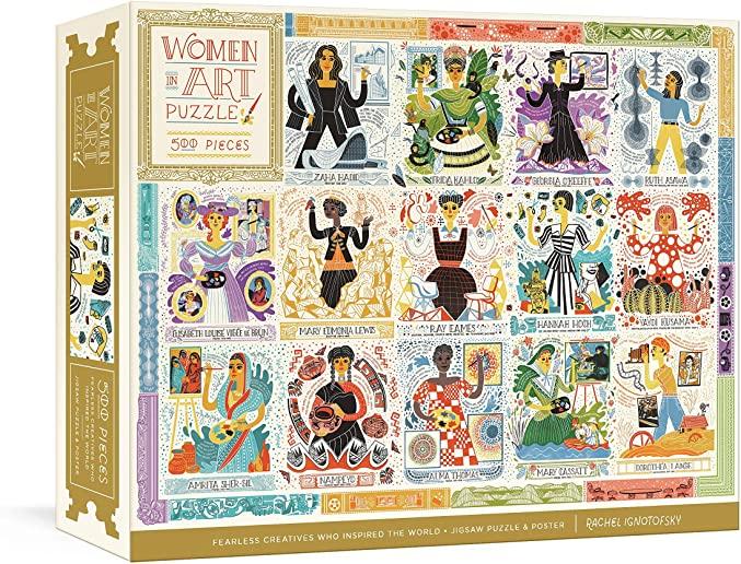 Women in Art Puzzle: Fearless Creatives Who Inspired the World 500-Piece Jigsaw Puzzle and Poster: Jigsaw Puzzles for Adults and Jigsaw Puz