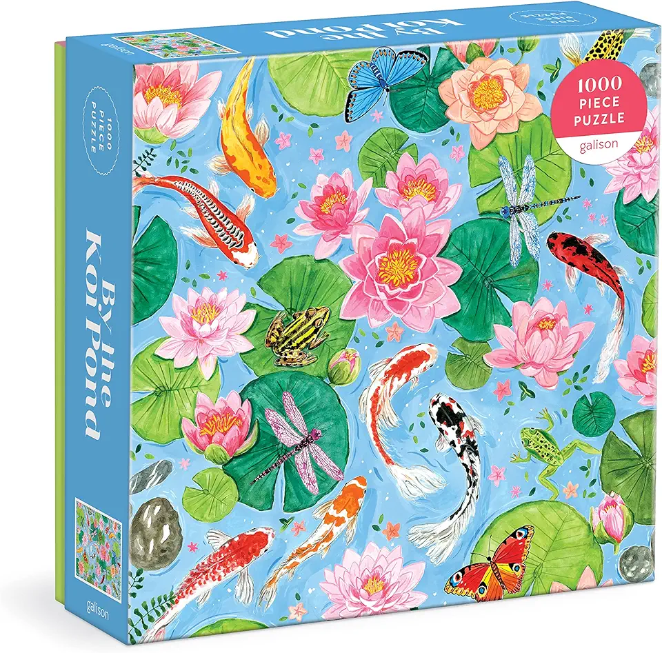 By the Koi Pond 1000 Piece Puzzle in Square Box