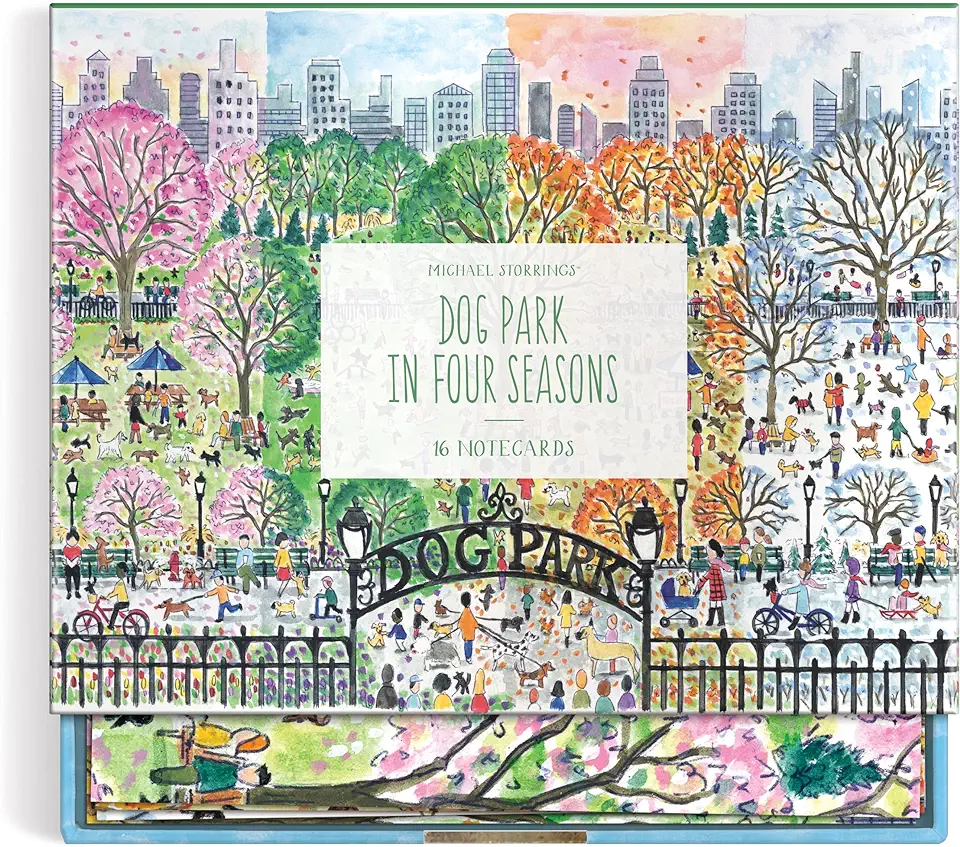 Michael Storrings Dog Park in Four Seasons Greeting Card Assortment