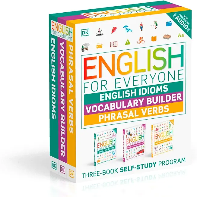English for Everyone English Idioms, Vocabulary Builder, Phrasal Verbs 3 Book Box Set