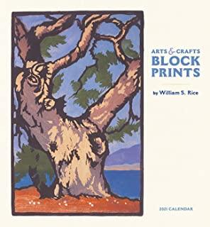 Arts & Crafts Block Prints: William. S. Rice 2021 Wall Calendar