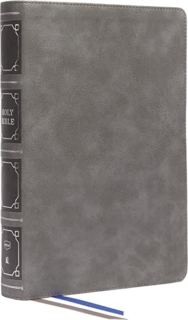 Nkjv, Reference Bible, Classic Verse-By-Verse, Center-Column, Leathersoft, Gray, Red Letter, Thumb Indexed, Comfort Print: Holy Bible, New King James