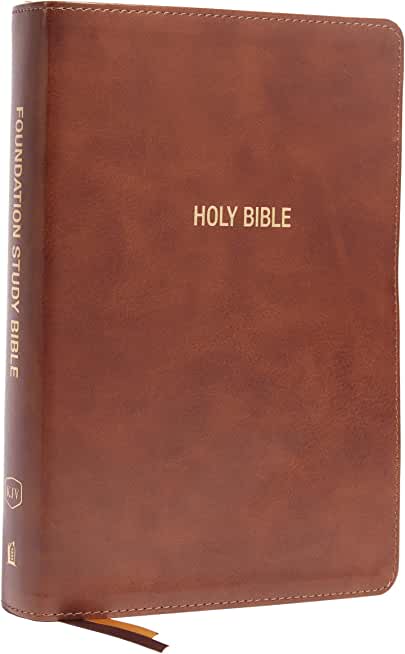 Kjv, Foundation Study Bible, Large Print, Leathersoft, Brown, Red Letter, Thumb Indexed, Comfort Print: Holy Bible, King James Version