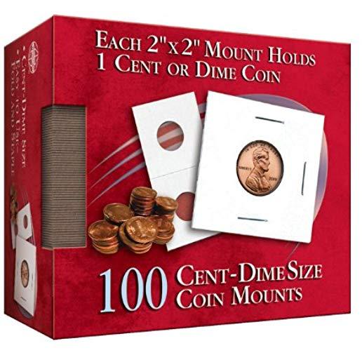 Cent/Dime 2x2 Coin Mounts Cube 100 Count