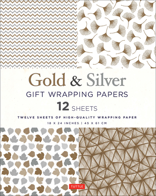 Gold & Silver Gift Wrapping Papers: 12 Sheets of High-Quality 18 X 24 Inch Wrapping Paper