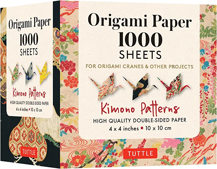 Origami Paper 1,000 Sheets Kimono Patterns 4 (10 CM): Tuttle Origami Paper: Double-Sided Origami Sheets Printed with 12 Different Designs (Instruction