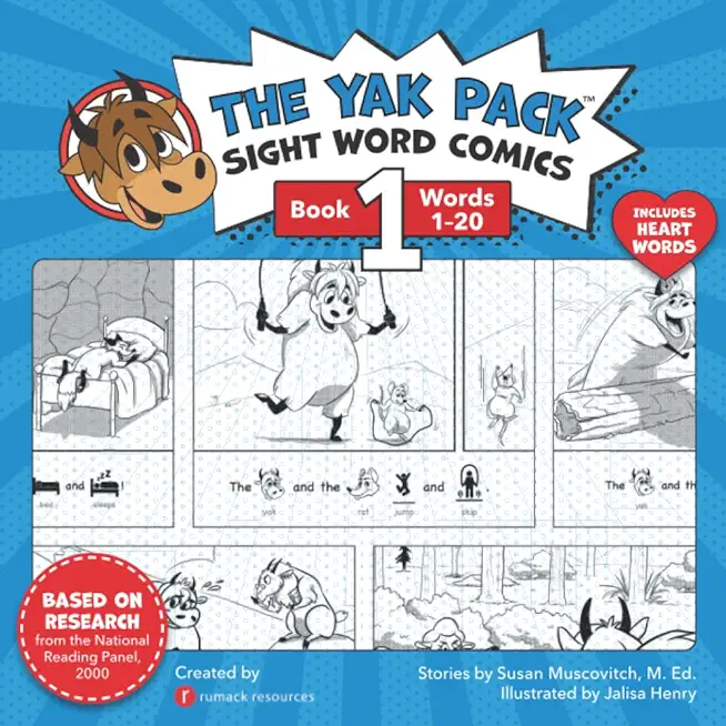 The Yak Pack: Sight Word Comics: Book 1: Comic Books to Practice Reading Dolch Sight Words (1-20)
