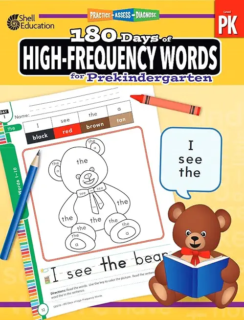 180 Days of High-Frequency Words for Prekindergarten: Practice, Assess, Diagnose