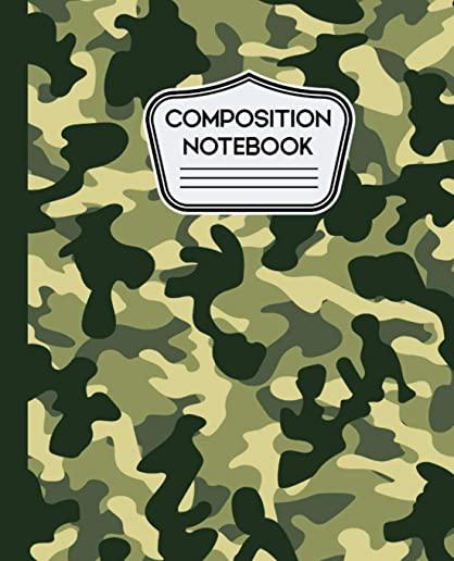 Composition Notebook: Green and Tan Camouflage Camo Pattern 7.5