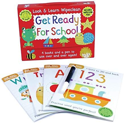Get Ready for School: Four Books and a Pen to Use Over & Over Again! [With Wipe Clean Pen]