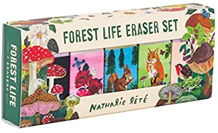 Forest Life Eraser Set: (cute Office Supplies, Cute Desk Accessories, Back to School Supplies)