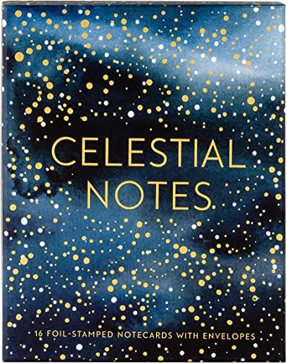 Celestial Notes: 16 Foil-Stamped Notecards with Envelopes (Celestial Star Stationery, Space and Galaxy Watercolor Blank Notecards)