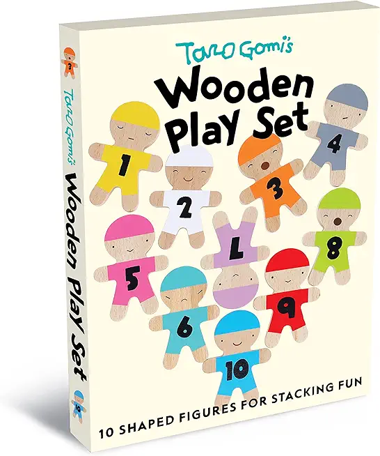 Taro Gomi's Wooden Play Set: 10 Shaped Figures for Stacking Fun