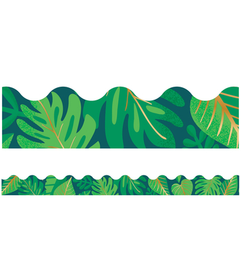 One World Tropical Leaves Scalloped Bulletin Board Borders