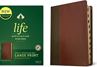 NLT Life Application Study Bible, Third Edition, Large Print (Red Letter, Leatherlike, Brown/Tan, Indexed)