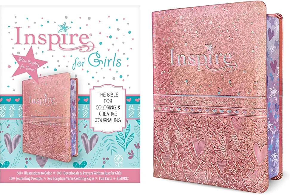 Inspire Bible for Girls NLT (Leatherlike, Pink): The Bible for Coloring & Creative Journaling