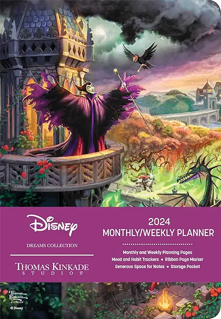 Disney Dreams Collection by Thomas Kinkade Studios 12-Month 2024 Monthly/Weekly: Maleficent
