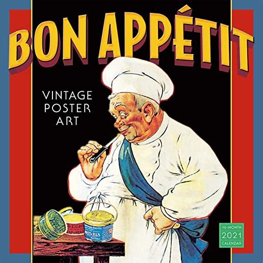 2021 Bon Apptit -- Vintage Poster Art 16-Month Wall Calendar