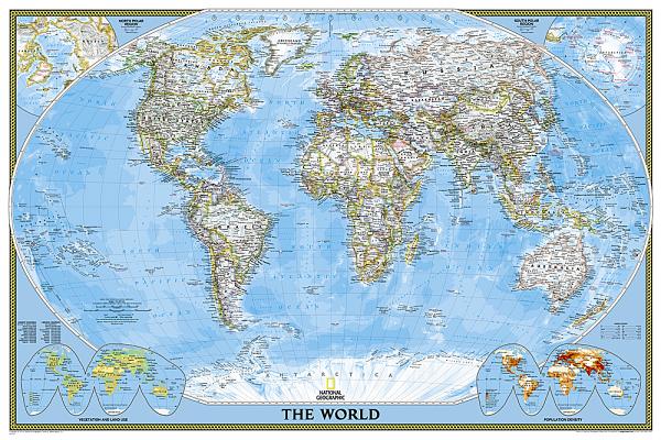 National Geographic: World Classic Wall Map - Laminated (Poster Size: 36 X 24 Inches)