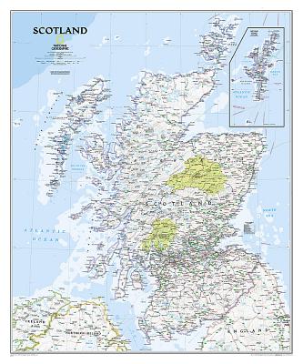 National Geographic: Scotland Classic Wall Map - Laminated (30 X 36 Inches)