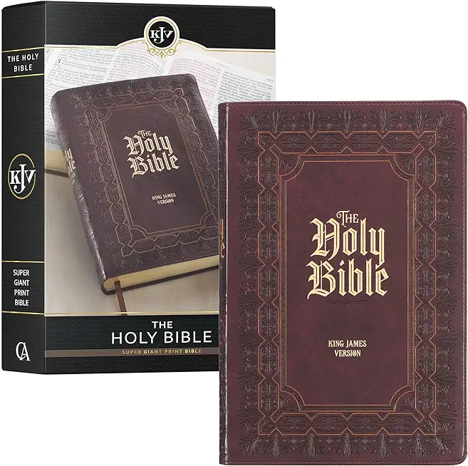 KJV Holy Bible, Super Giant Print Faux Leather Red Letter Edition - Ribbon Marker, King James Version, Burgundy