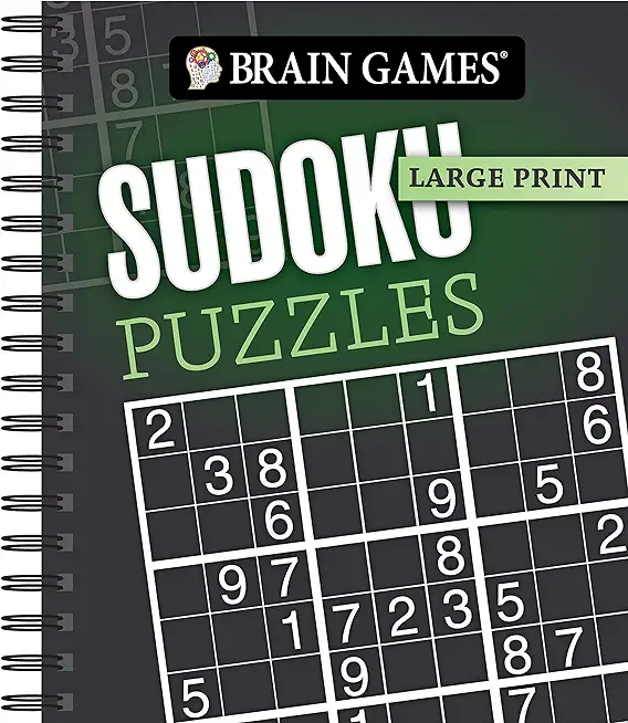 Brain Games - Large Print: Sudoku Puzzles (Dark Gray)