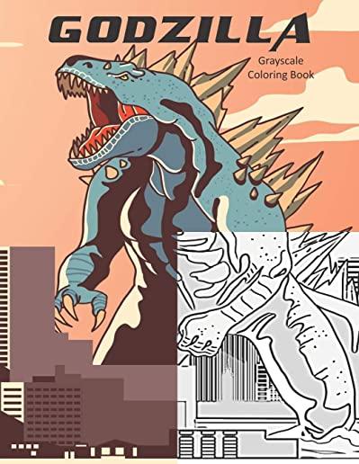 Godzilla Grayscale Coloring Book: 8.5X11 Inch Grayscale Colouring Book With Awesome Godzilla Pictures For Adults & Children Stress Relieving Designs F