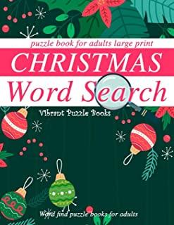 Christmas word search puzzle book for adults large print: word find puzzle books for adults