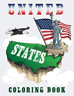 United States Coloring Book: Maps of the 50 States of the USA, Educational Coloring Book for Kids, USA Coloring Book