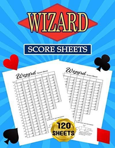 Wizard Score Sheets: 120 Large Score Pads for Scorekeeping - Wizard Score Cards - Wizard Score Pads with Size 8.5 x 11 inches