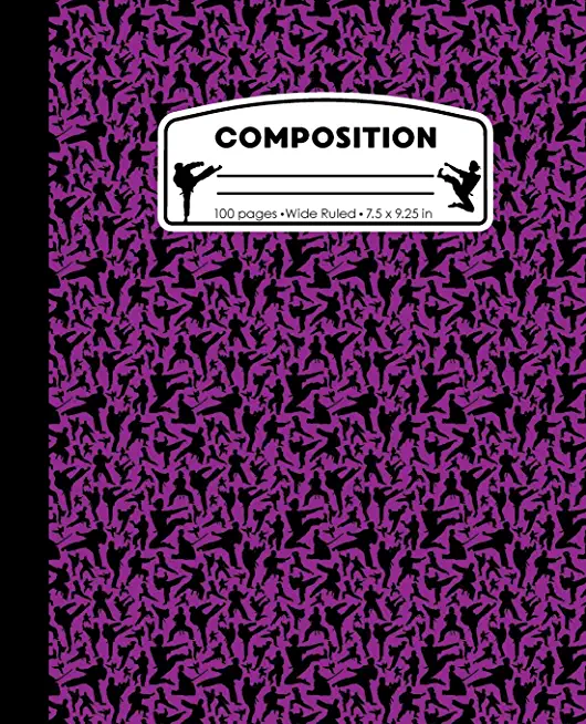 Composition: Karate Purple Marble Composition Notebook. Wide Ruled 7.5 x 9.25 in, 100 pages Martial Arts book for boys or girls, ki